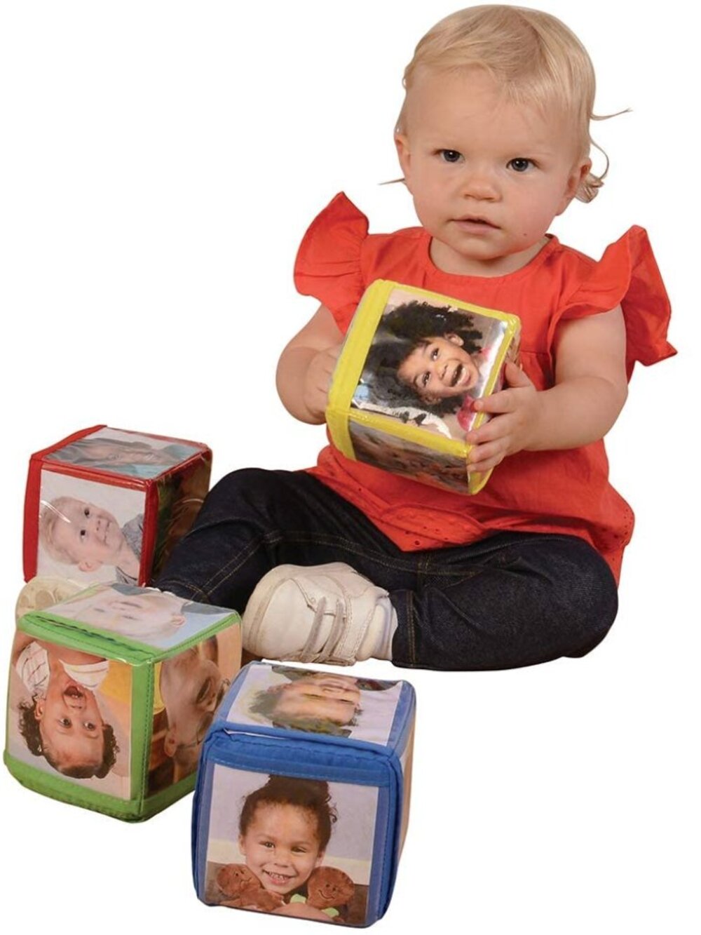 Customizable Stacking Block Toys with Clear Pockets